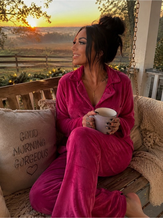 Juicy Couture Other - Juicy Couture Velour Fuchsia Pajama Set